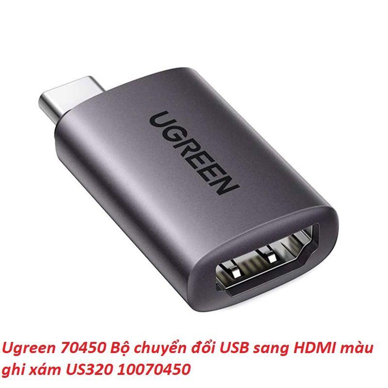 Ugreen UG70450US320TK Bộ chuyển đổi USB type c sang HDMI màu ghi xám - HÀNG CHÍNH HÃNG