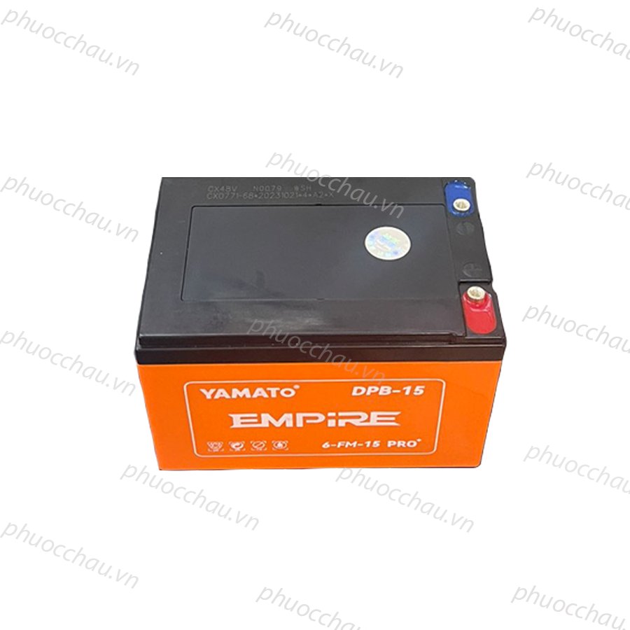 Ắc Quy Xe Đạp Điện 6-DPB-15 PLUS YAMATO 12V-15AH, acquy dùng cho Loa Kéo, Năng Lượng Mặt Trời