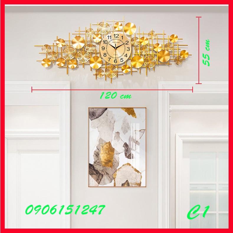 Đồng hồ treo tường trang trí decor C1 kích thước 120 x 55 cm