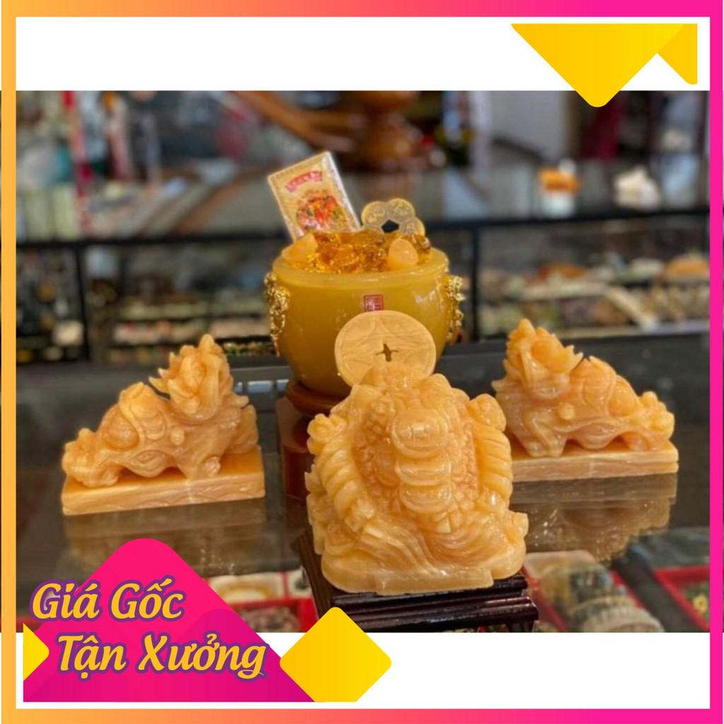 Cặp Tùy đá ngọc hoàng long 10cm,đá tự nhiên nguyên khối Siêu Thị Phong Thủy 9999