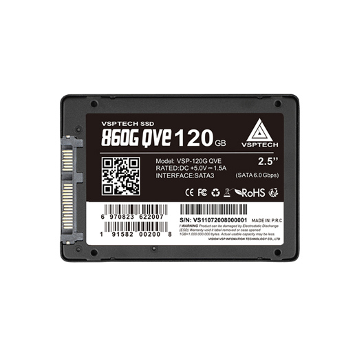 Ổ cứng SSD VSPTECH 860G QVE dung lượng 120GB - tốc độ ghi 420MB/s đọc 500MB/s (Đen) Hàng Chính Hãng