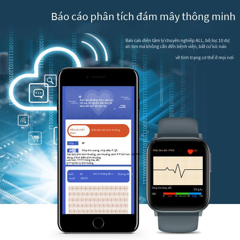 Phong cách mới nhất V6 vòng đeo tay thông minh mới ECG + PPG ECG huyết áp nhịp tim báo động oxy máu phát hiện giấc ngủ thể thao không thấm nước