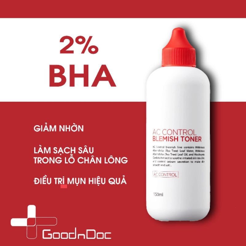 Nước Hoa Hồng Khôi Phục Da Mụn GoodnDoc Ac Control Blemish Emulsion 150ml