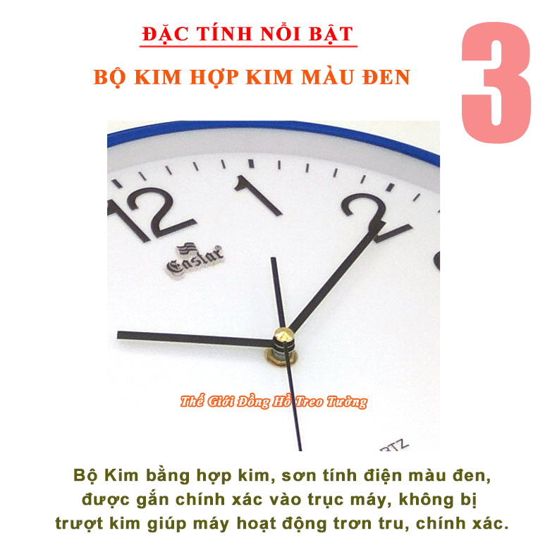 Đồng hồ NHẠC CHUÔNG có 16 ĐIỆU NHẠC GÕ BÁO GIỜ – Máy Kim Trôi EASTAR NHẬT – Số nổi 3D Đường Kính 31cm - Bảo Hành 1 Năm – Tặng 03 Pin Maxell