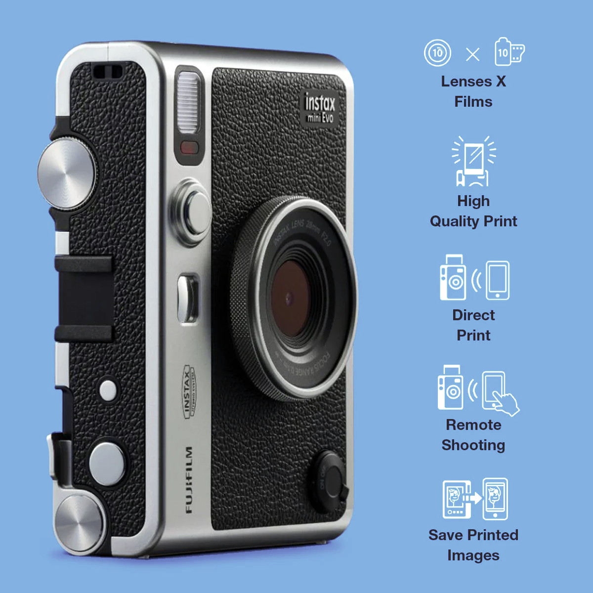 Máy ảnh chụp lấy liền dùng thẻ nhớ Fujifilm Instax Mini Evo - Hàng chính hãng