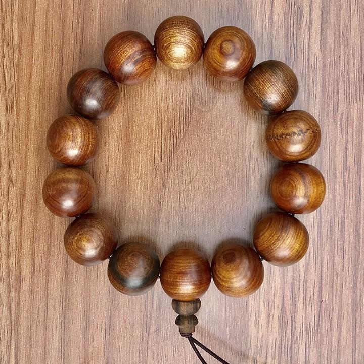 Vòng tay gỗ Tô Hợp Bách cổ thụ thơm ngọt - Núm Hồ Lô (BH623) Tài Lộc - Bình An - Bracelet of HAHANCO