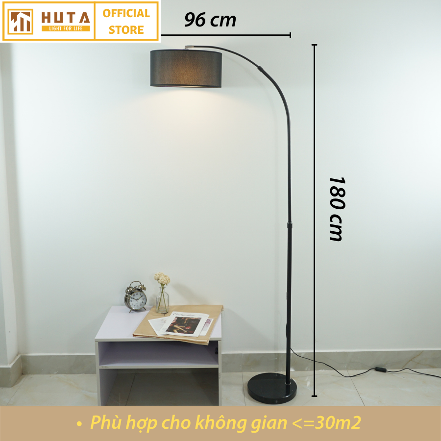 Đèn Cây Đứng HUTA KC2 Thân Cong, Trang Trí Phòng Khách Phòng Ngủ, Sofa, Góc Tường, Cao Cấp Sang Trọng, Đèn Vàng Bóng Led Tiết Kiệm Điện