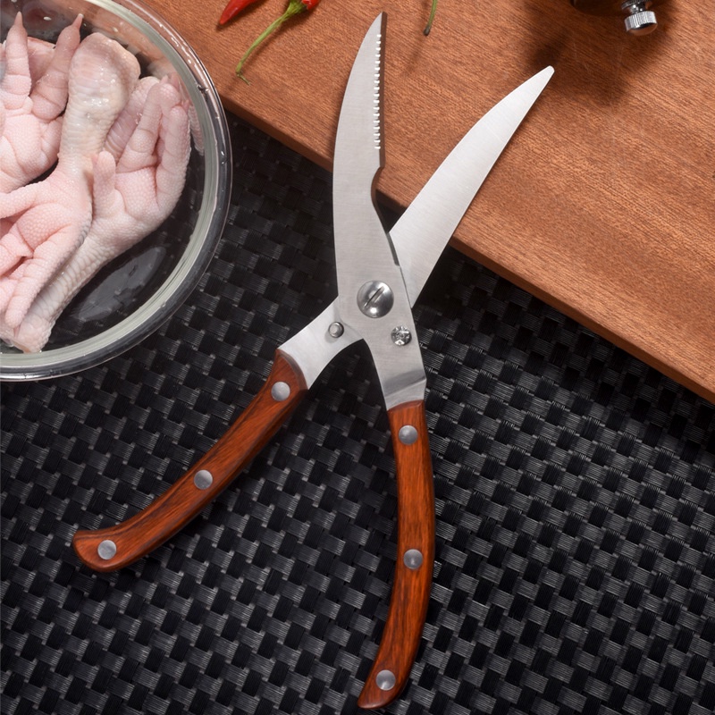 Kéo Cắt Gà Inox Đa Năng ASAKH K16 Nhật Bản Cao Cấp Tay Cầm Gỗ