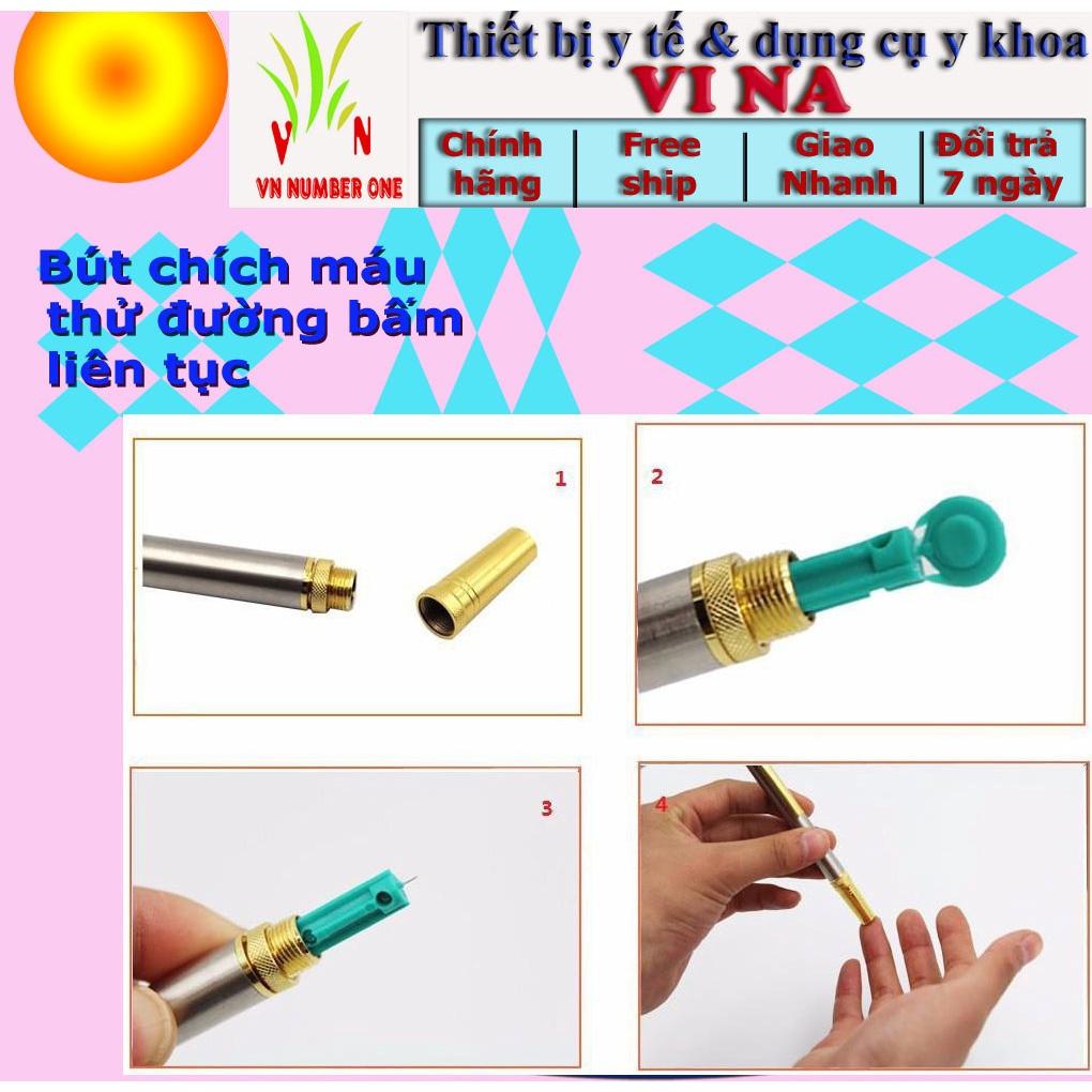 Bút lấy máu bấm liên tục, dành cho người tiểu đường, lễ máu thử đường, dùng kèm kim chích máu