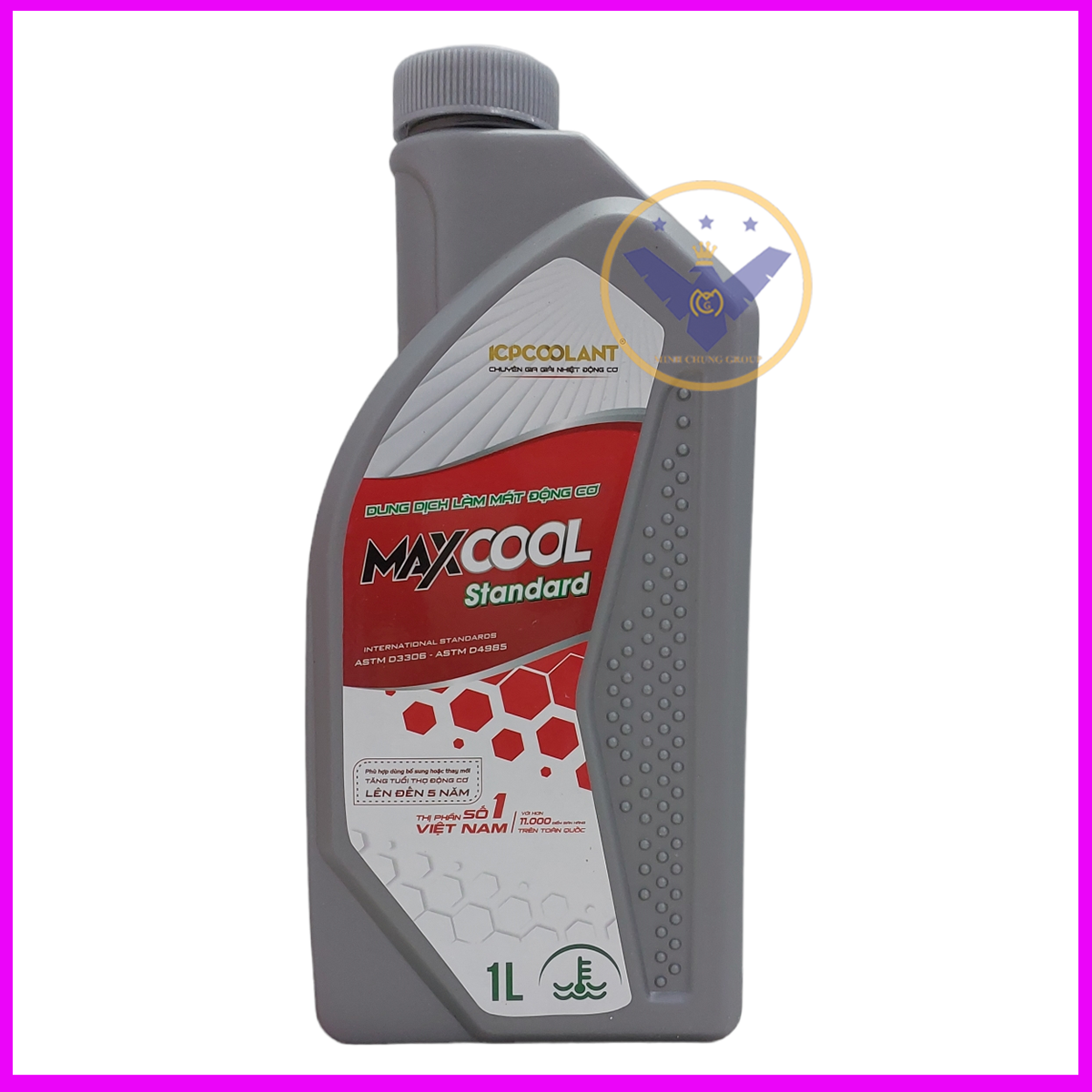Combo 2 can nước làm mát động cơ ô tô màu đỏ Maxcool Can 4 Lít + 1 lít