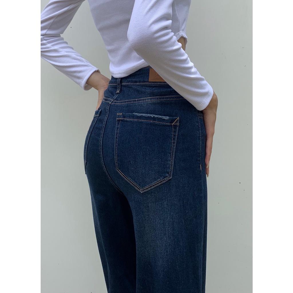 Quần Jeans Nữ Ống rộng WWID003D ALE JEANS - Xanh đậm thả lai