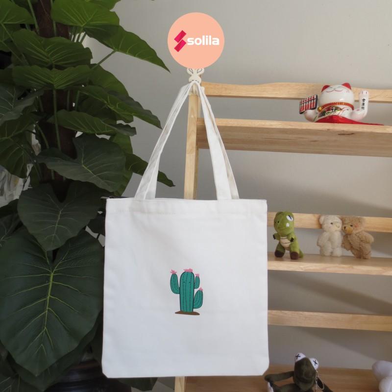 Túi tote bag vải canvas mềm đẹp có khóa và túi phụ cho bạn nữ đi học đi làm thời trang hàn quốc