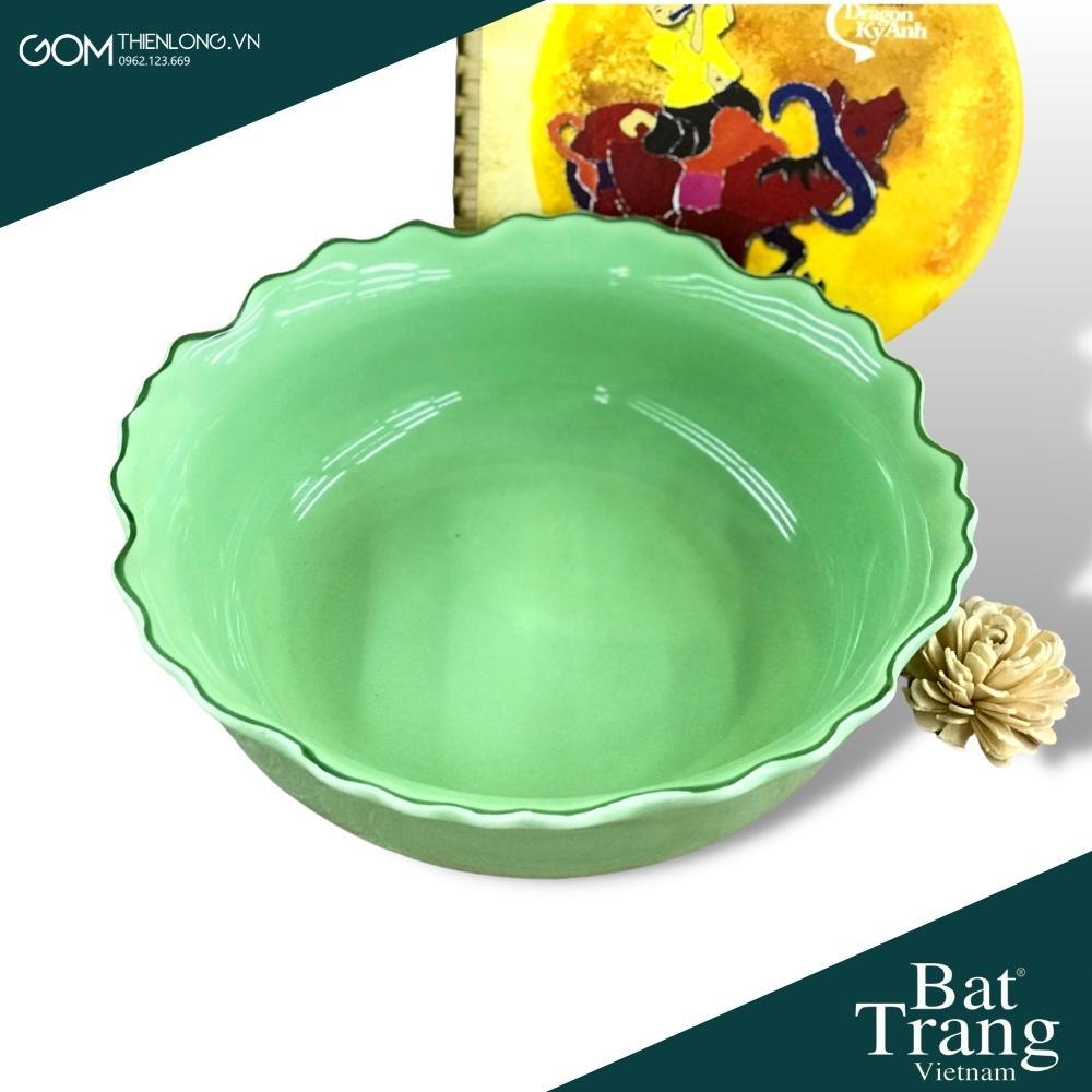 Combo Bộ Bát Đĩa Thắp Hương Hoa Mặt Trời Màu Cốm Ngọc ĐK60 - Đồ Thờ Cúng Bát Tràng - Gốm Thiên Long