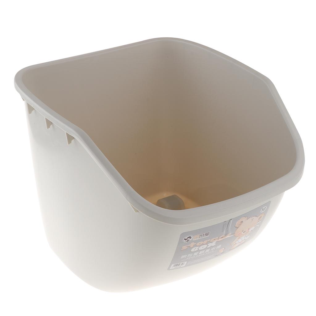 2X Plastic Pet Food Container Jar Measuring Cup Cereal Grain Storage Box Gray