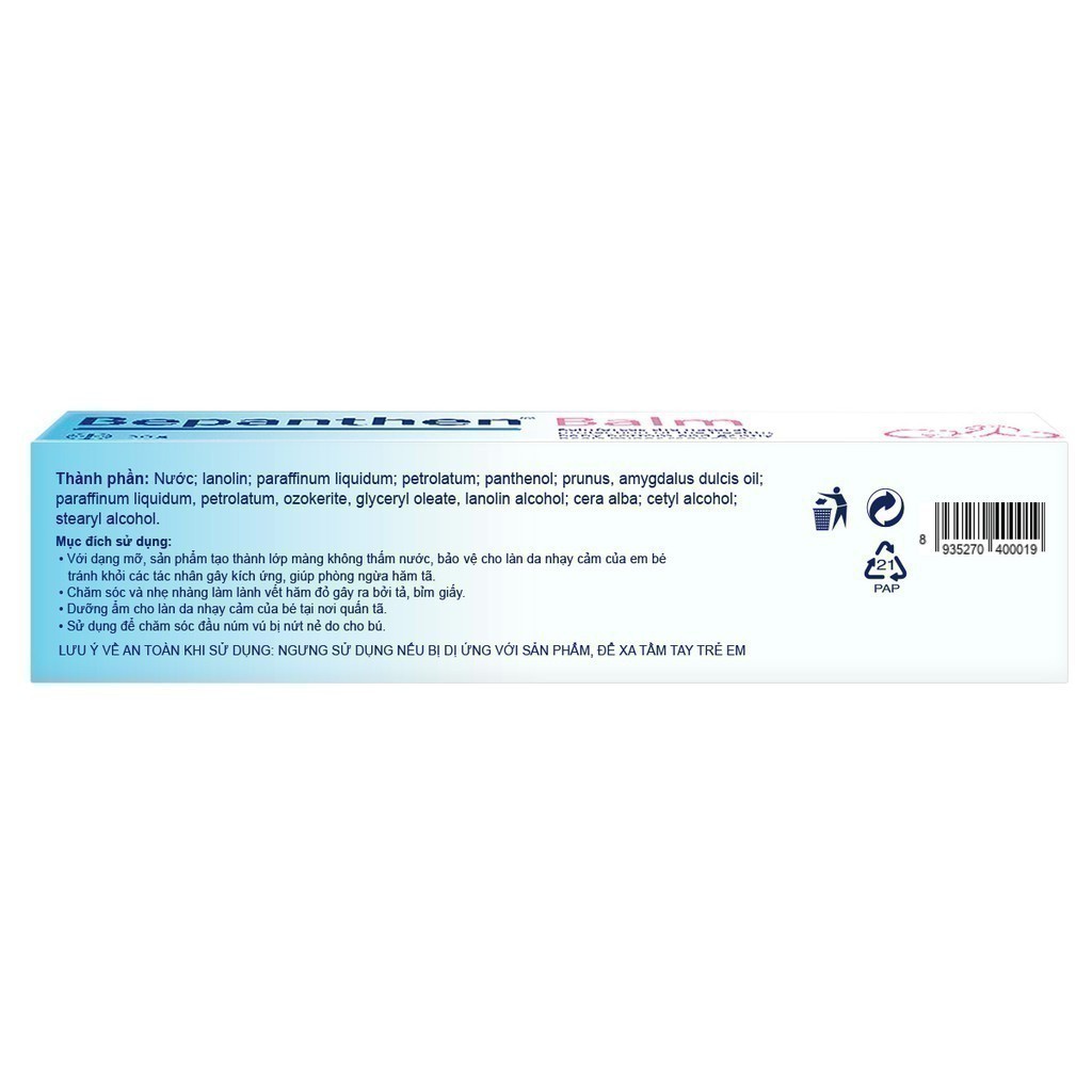 Kem chống hăm Bepanthen Balm dạng kem mỡ - tuýp 30g
