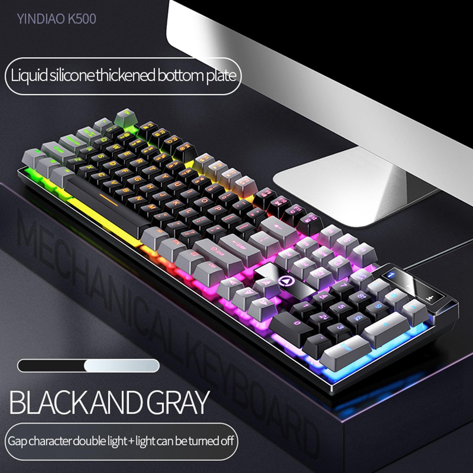 Mechanical Gaming Keyboard USB RGB Backlit for PC Game Office