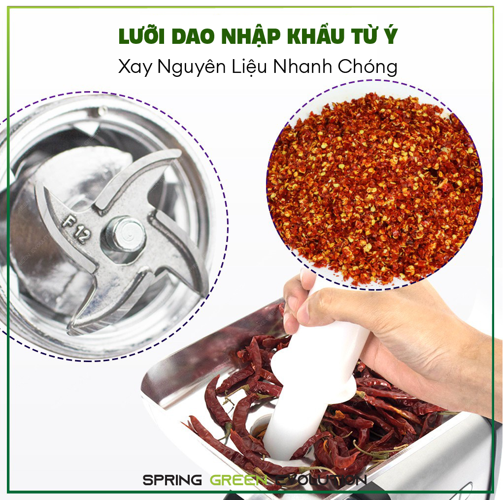 Máy Xay Thịt Công Nghiệp MGF. Xay, Cắt Đa Năng Cùng Lúc Với Nhiều Loại Đầu Cắt Thay Thế. Sử Dụng Đa Chế Độ. Tiết Kiệm Điện, Dùng 24/7, Tốc Độ Xay Cắt Nhanh. Hàng Nhập Khẩu Chính Hãng SGE Thái Lan