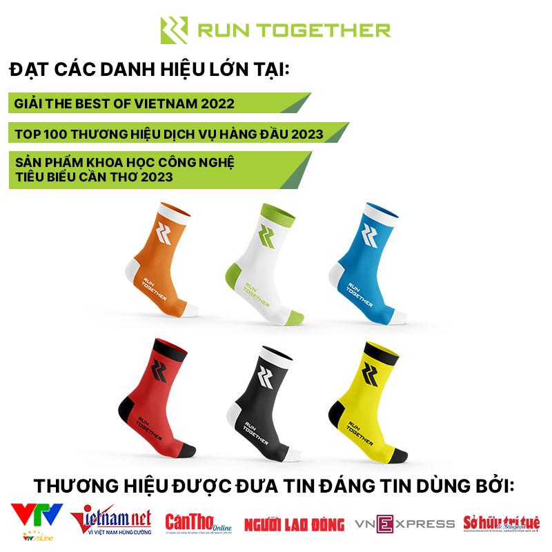 Tất Vớ Thể Thao Nam Nữ Chạy Bộ Chính Hãng Run Together Cotton Thấm Hút Mồ Hôi