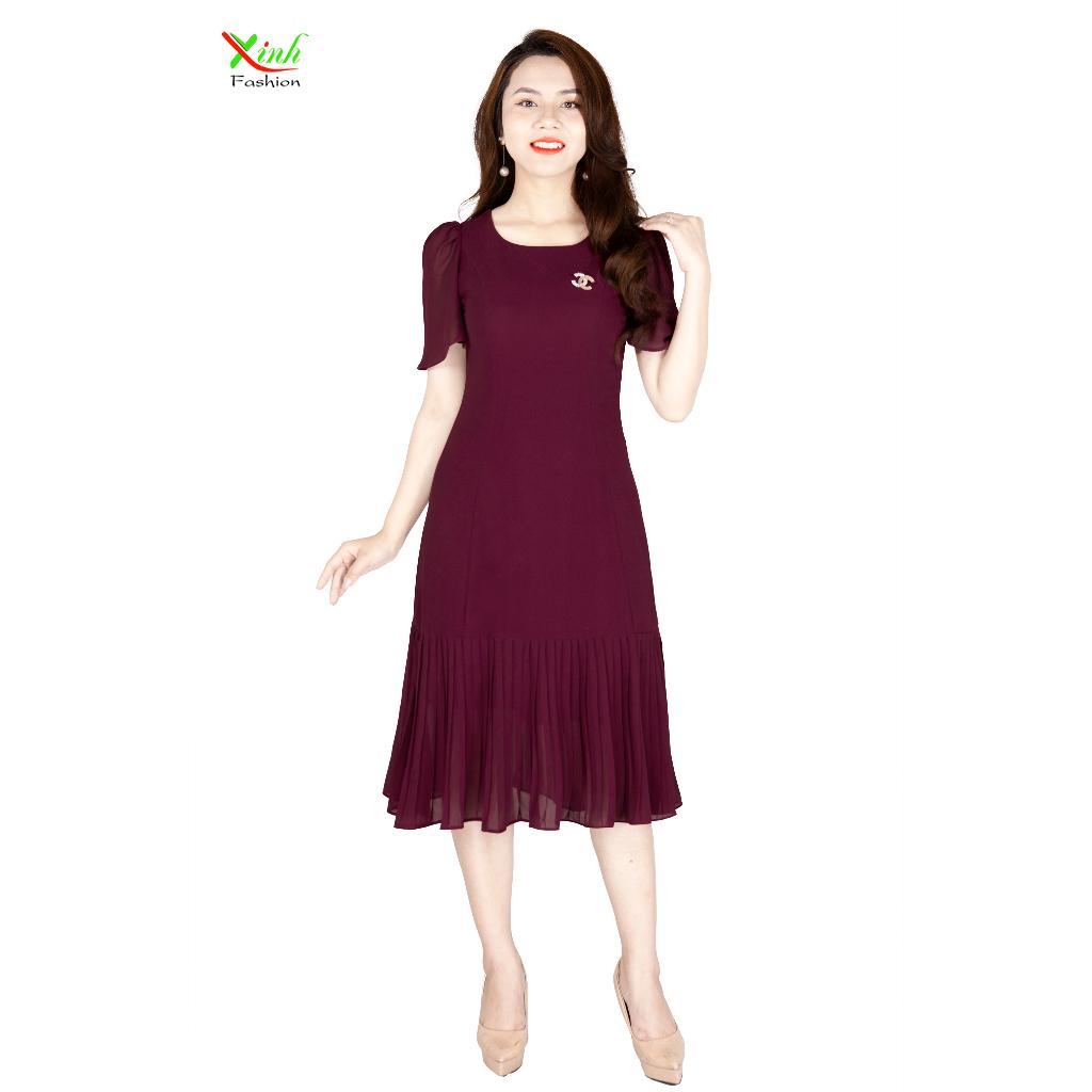 Đầm Suông Voan Đuôi Cá Dập Ly