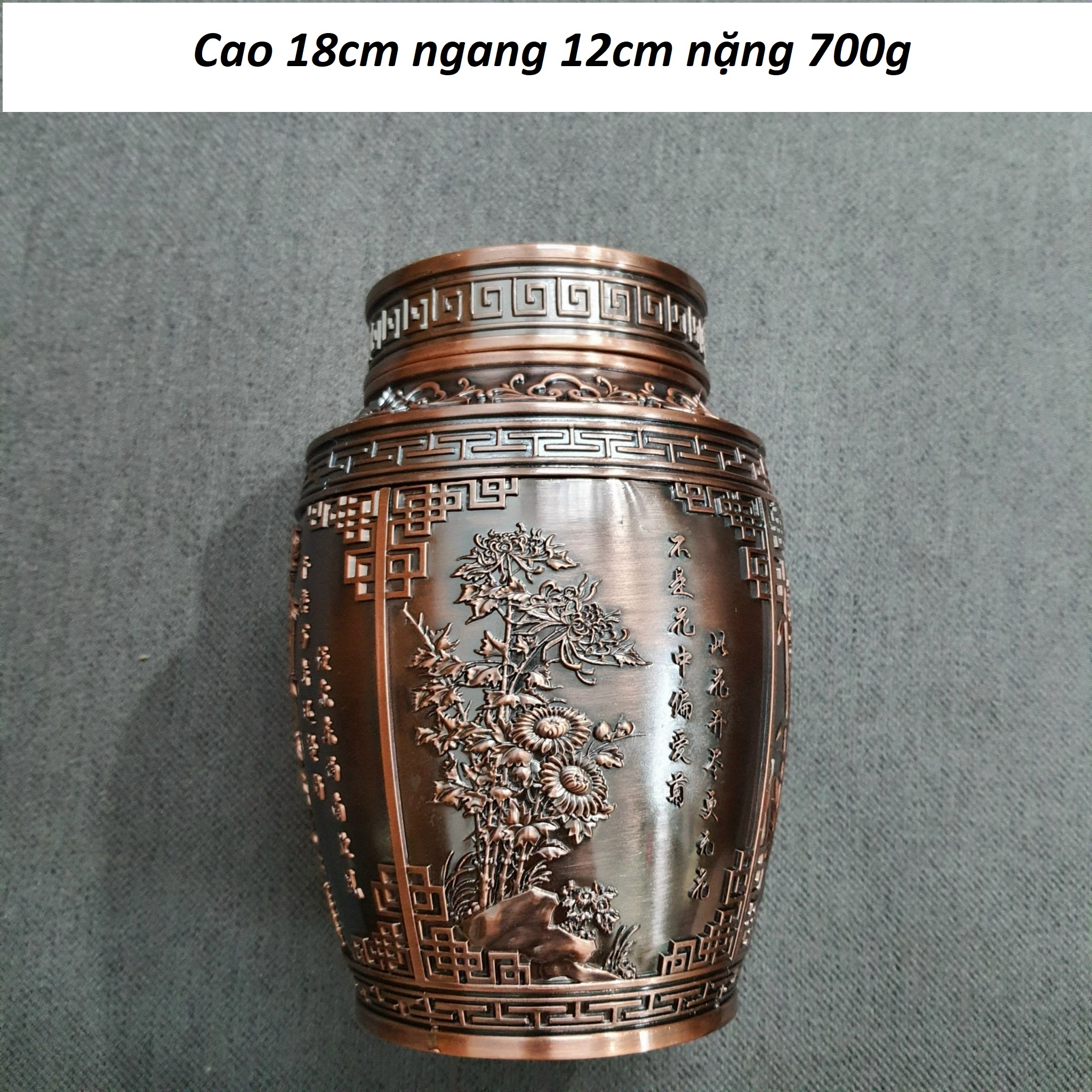 Hộp đựng trà bằng đồng cao cấp MS270
