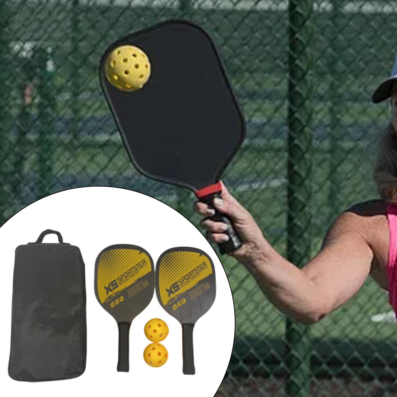 Pickleball Paddles Set 2 Paddles 4 Balls Non Slip Handle 2 Hand Glue 2 Bracers Racquet Pickleball Rackets for Player Beginner Play