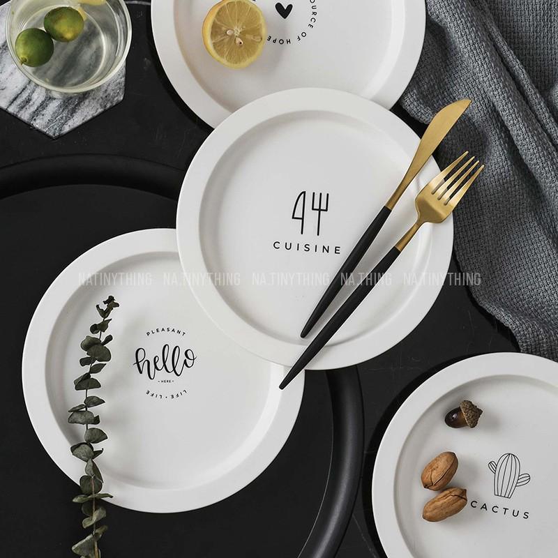 Khay đĩa tròn, dĩa ăn sáng, đạo cụ chụp ảnh nhựa cao cấp phong cách Hàn Quốc Vintage Decor
