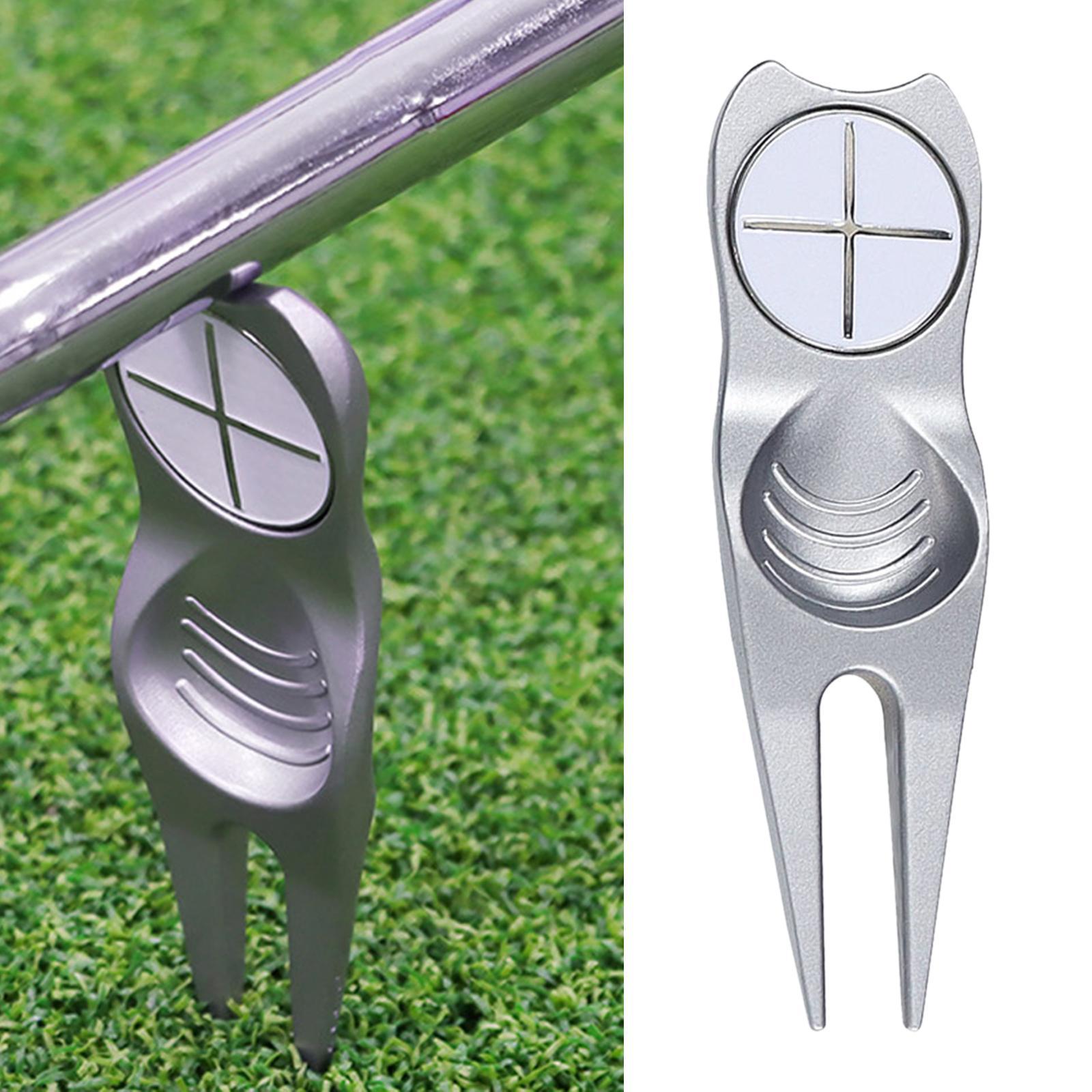 Golf Repair Tool Golf Ball Marker Alloy Putting Tool Portable Golf Accessories Supplies Golf Training Aid Golf Gift