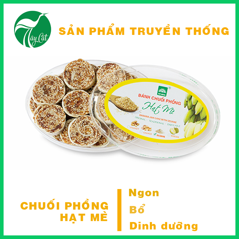 Bánh chuối phồng hạt mè TƯ BÔNG 220g