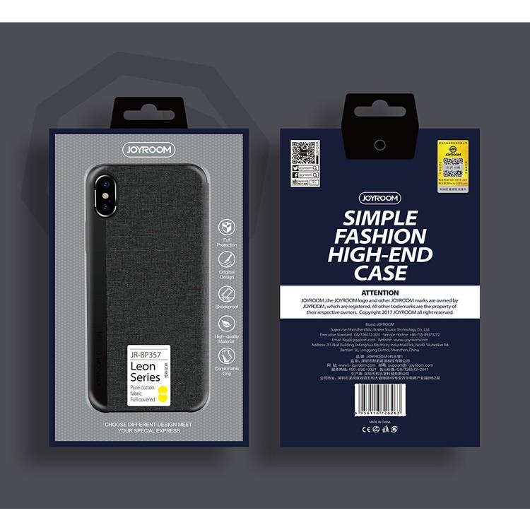 Bao da kết hợp vải dệt cao cấp Iphone X , hàng chính hãng Joyroom