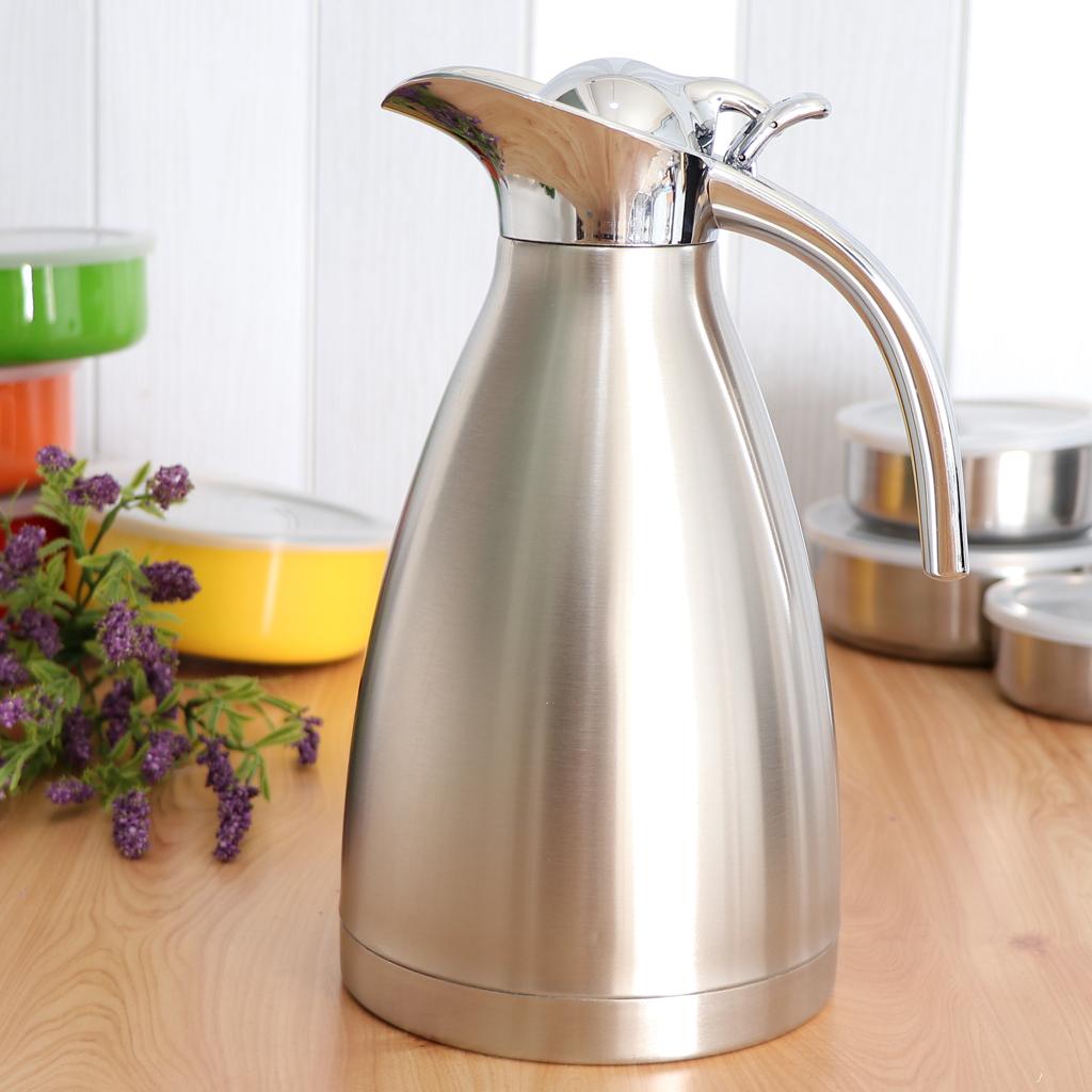 1.5L Thép Không Gỉ đôi Tường Cách Nhiệt Cà Phê ấm Trà An Toàn