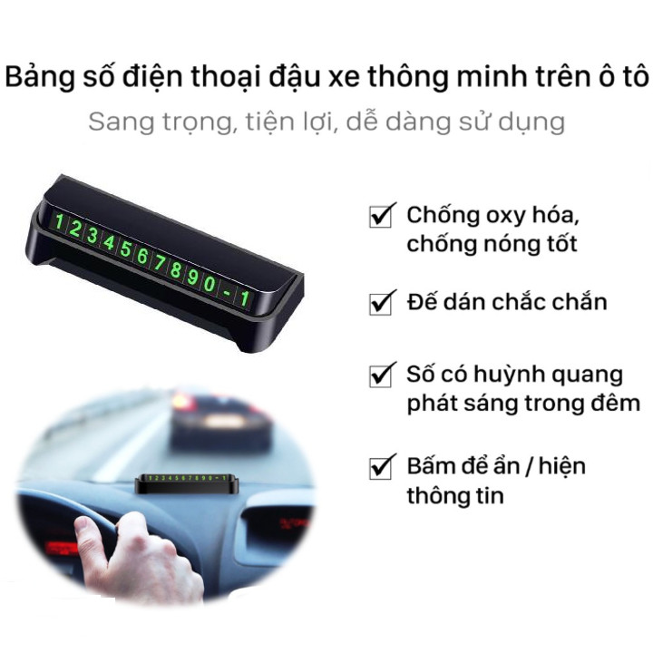 Bảng số điện thoại trang trí trên taplo ô tô, xe hơi