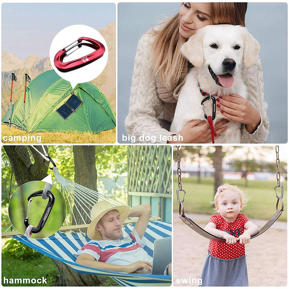 4 Cái/bộ 12KN Leo Núi Móc Đa Năng Treo Võng An Toàn Khóa Leo Núi Móc Thú Cưng Móc Neo Leo Núi Thiết Bị