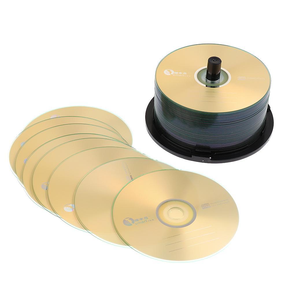 50Pcs Blank CD-R Recordable DVDs Discs Spindles 1-52x 700MB 80Mins