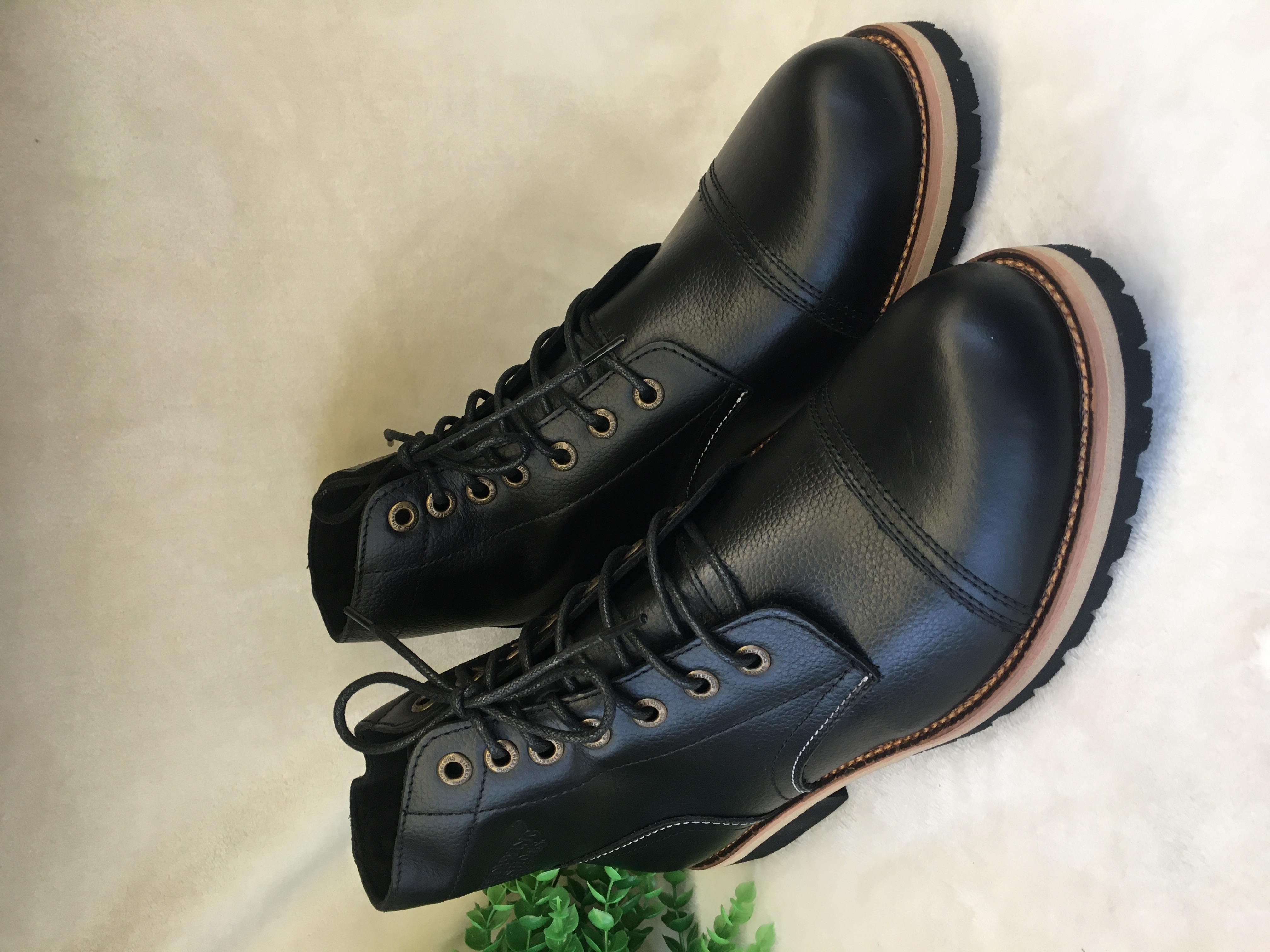 Giày boot nam cổ lửng  giày chelsea boot da bò màu đen-BT06 (tặng 1 lót giày tăng cao 3.5cm)