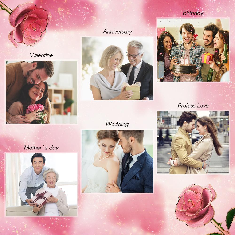 Hộp Quà Hoa Hồng Nhân Tạo Mạ Vàng Làm Quà Tặng Lãng Mạn
