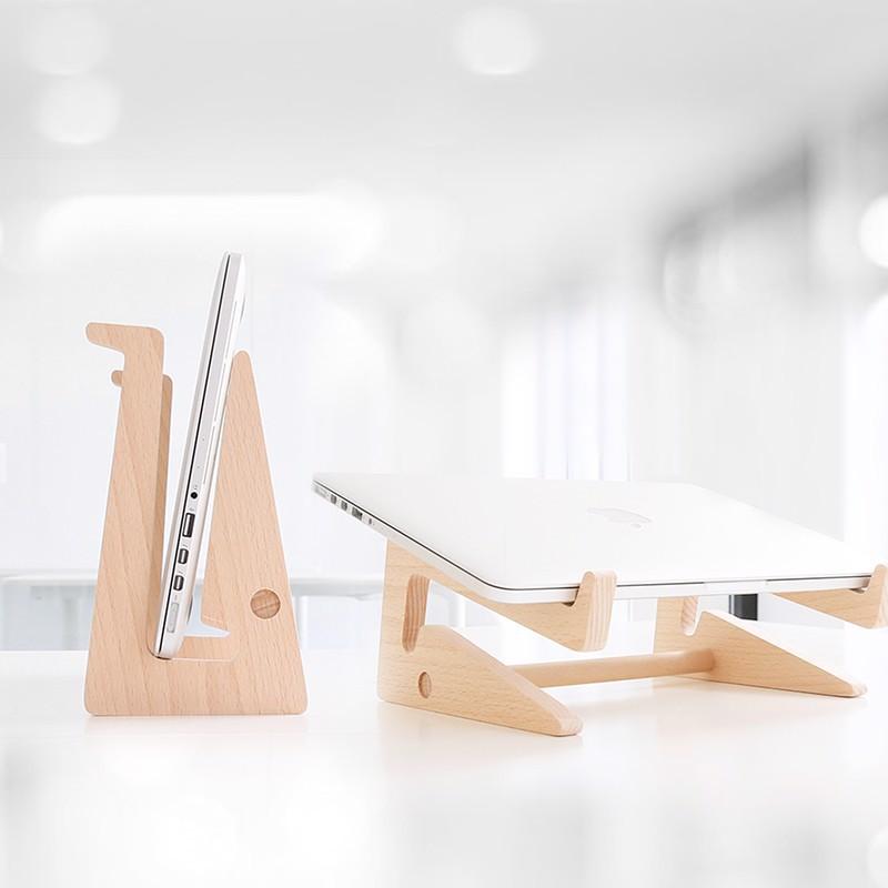 Kệ ,Giá Đỡ Dành Cho Laptop Và Macbook Thông Minh Bằng Gỗ , Tản Nhiệt Tự Nhiên