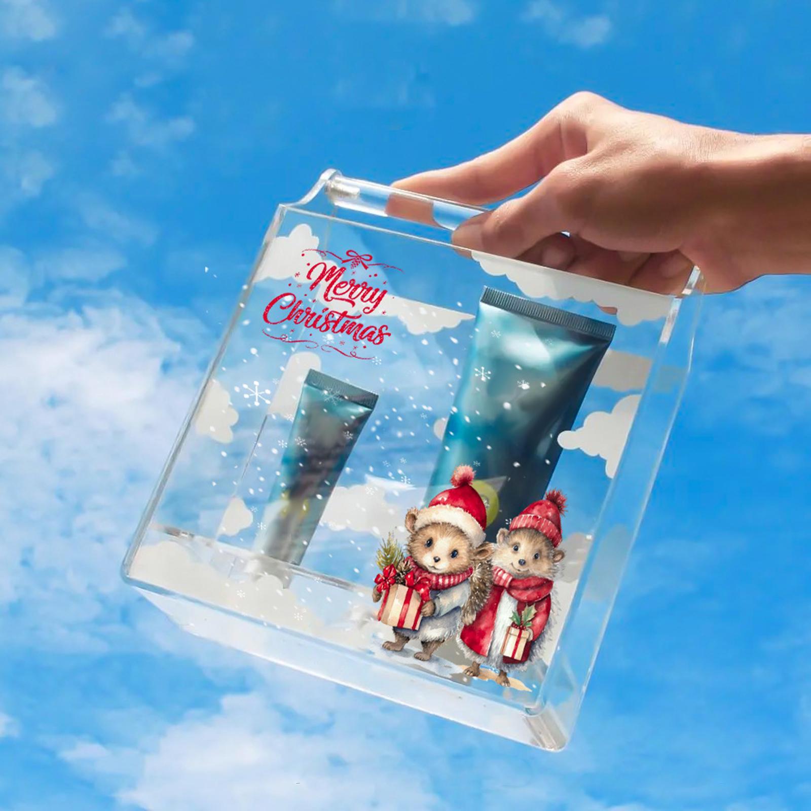 Gift Box Clear Box Decoration, Christmas Holiday Gift Box, Delicate Acrylic Storage Container for Small Collections Statues Collections Dolls