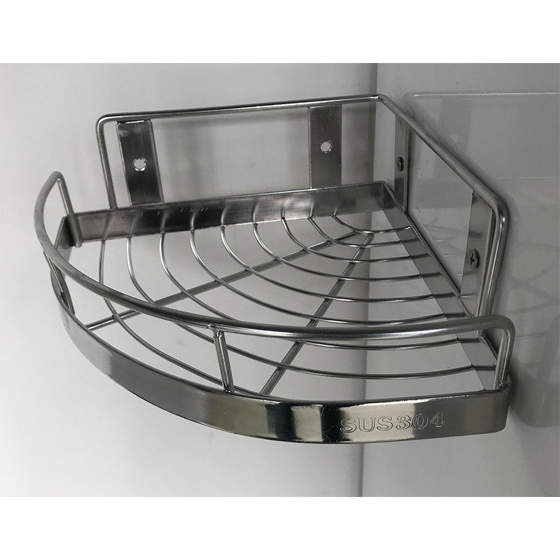 Kệ góc phòng tắm 1 tầng bán kính R20cm inox 304