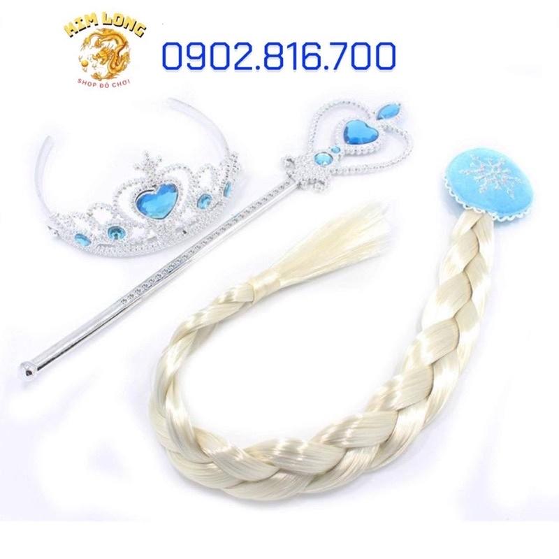 Set phụ kiện vương miện cài tóc cây phép thuật công chúa Elsa nữ hoàng băng giá Frozen cho bé gái