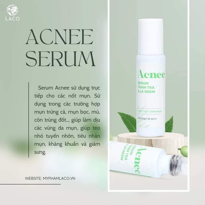 Acnee - Serum Tràm Trà Và Lá Neem Sử Dụng Trực Tiếp Trên Nốt Mụn