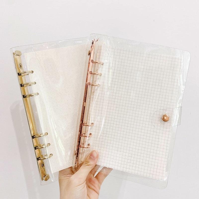 Bìa Còng dẻo Rose Gold / Pastel A5 - Sổ Còn Binder Hồng Gold / Pastel Tím Xanh Hồng (chưa kèm giấy)