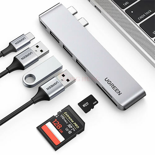 Cổng chuyển đổi Ugreen 6-in-1 Multifunction Adapter USB-C Hub CM251 60560 - Hàng chính hãng