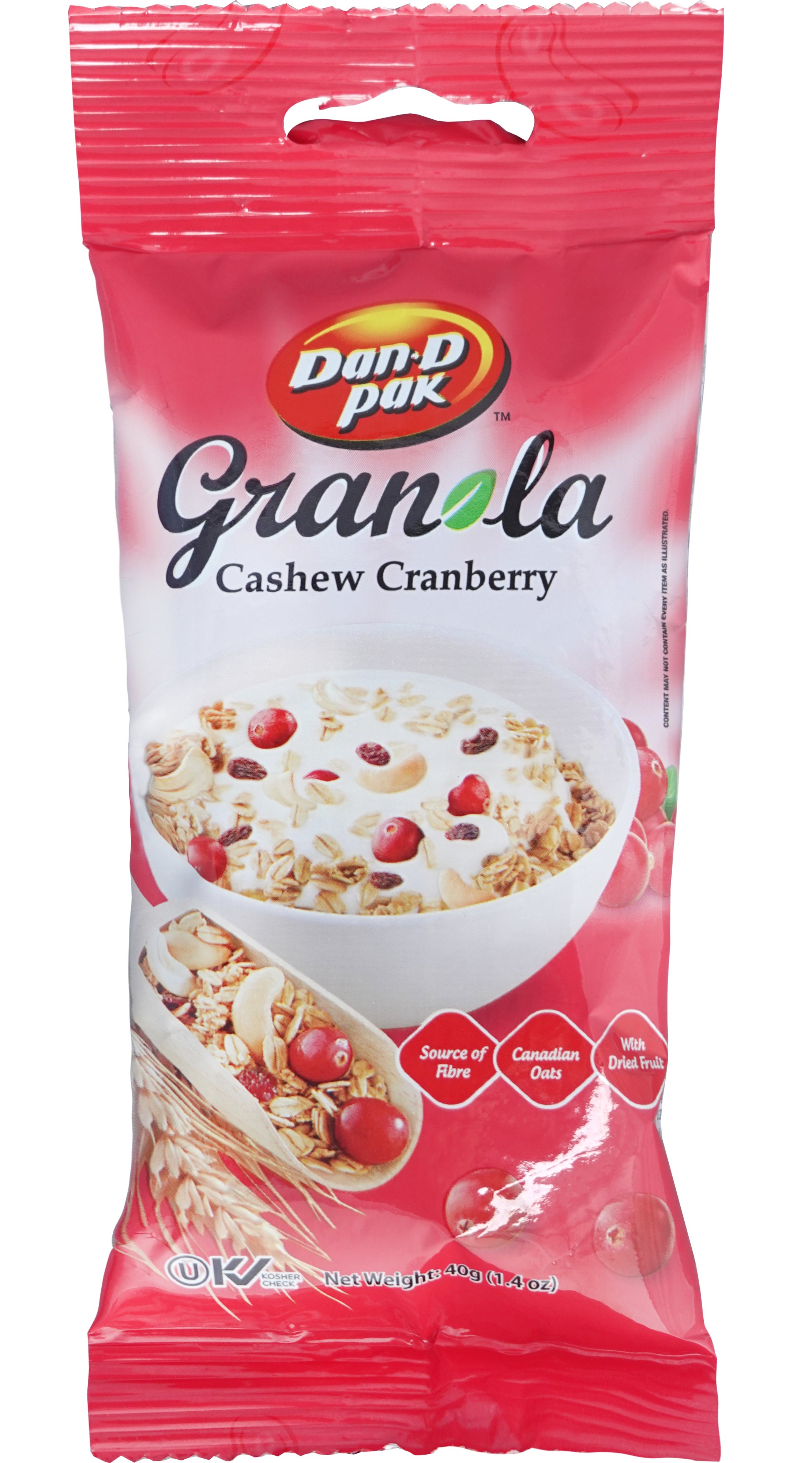 Hạt ngũ cốc Granola điều và nam việt quất dinh dưỡng buổi sáng, cung cấp năng lượng 40g, 350g và 600g Dan D Pak