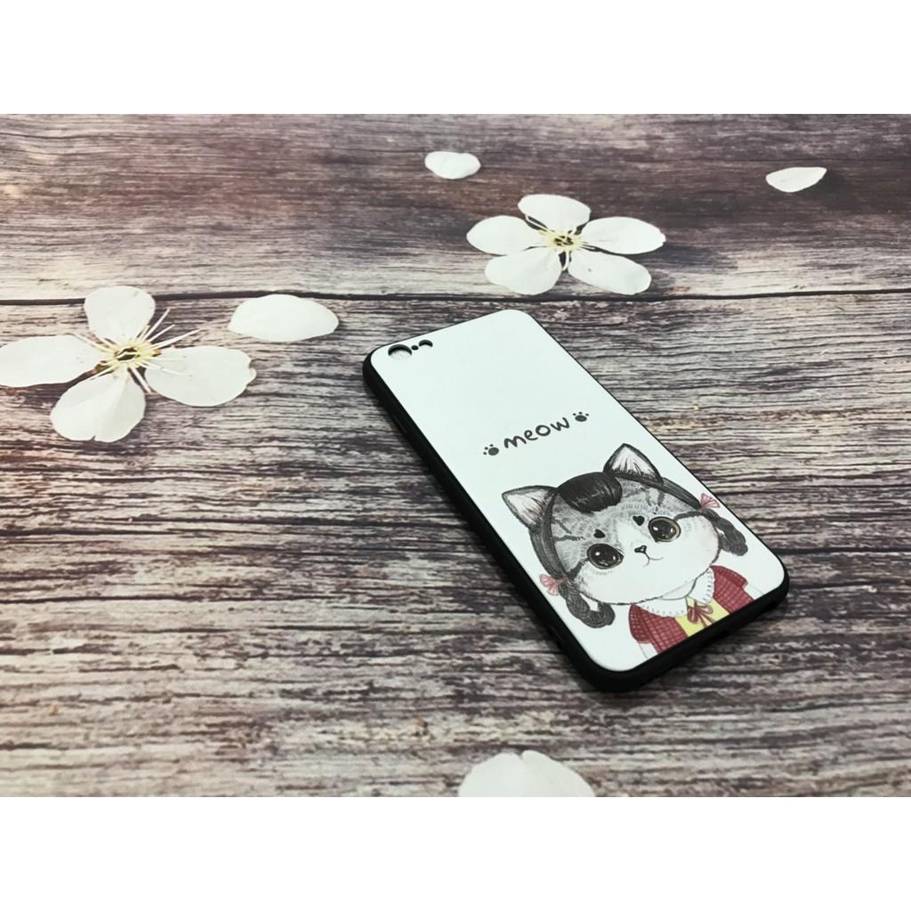 Ốp lưng bé mèo thắt bím dành cho Iphone 5-5s-5se-6-6s-6 plus-6s plus-7-7 plus-8-8 plus