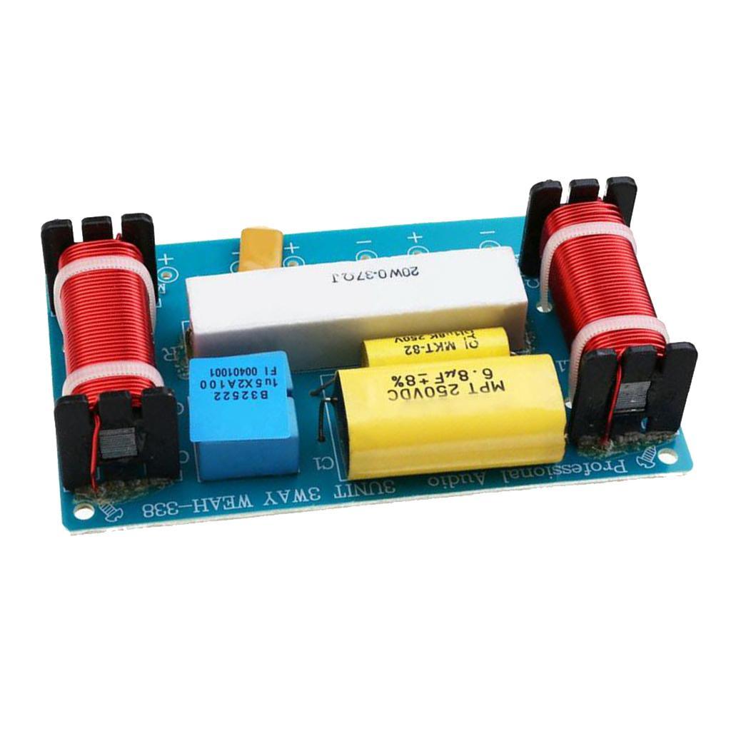 120W 3-Way 3-Unit Audio Speaker Crossover Frequency Divider Stage For 8inch