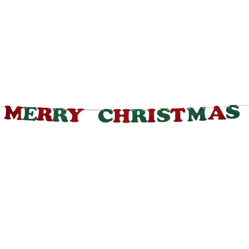 Red Green Merry Christmas Party Flag Banner Bunting Garden Home Door Decor
