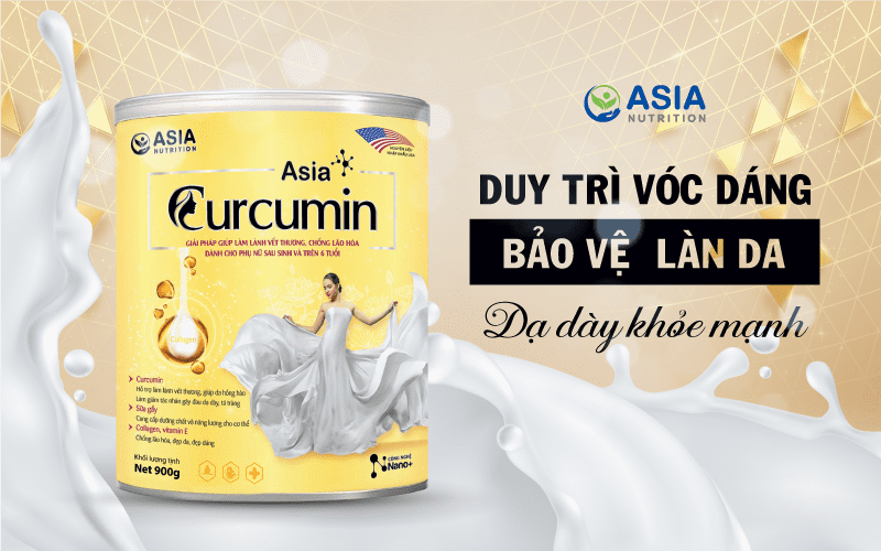 Sữa bột dinh dưỡng Asia Curcumin Asia Nutrition tác dụng giúp làm lành vết thương, chống lão hóa hiệu quả