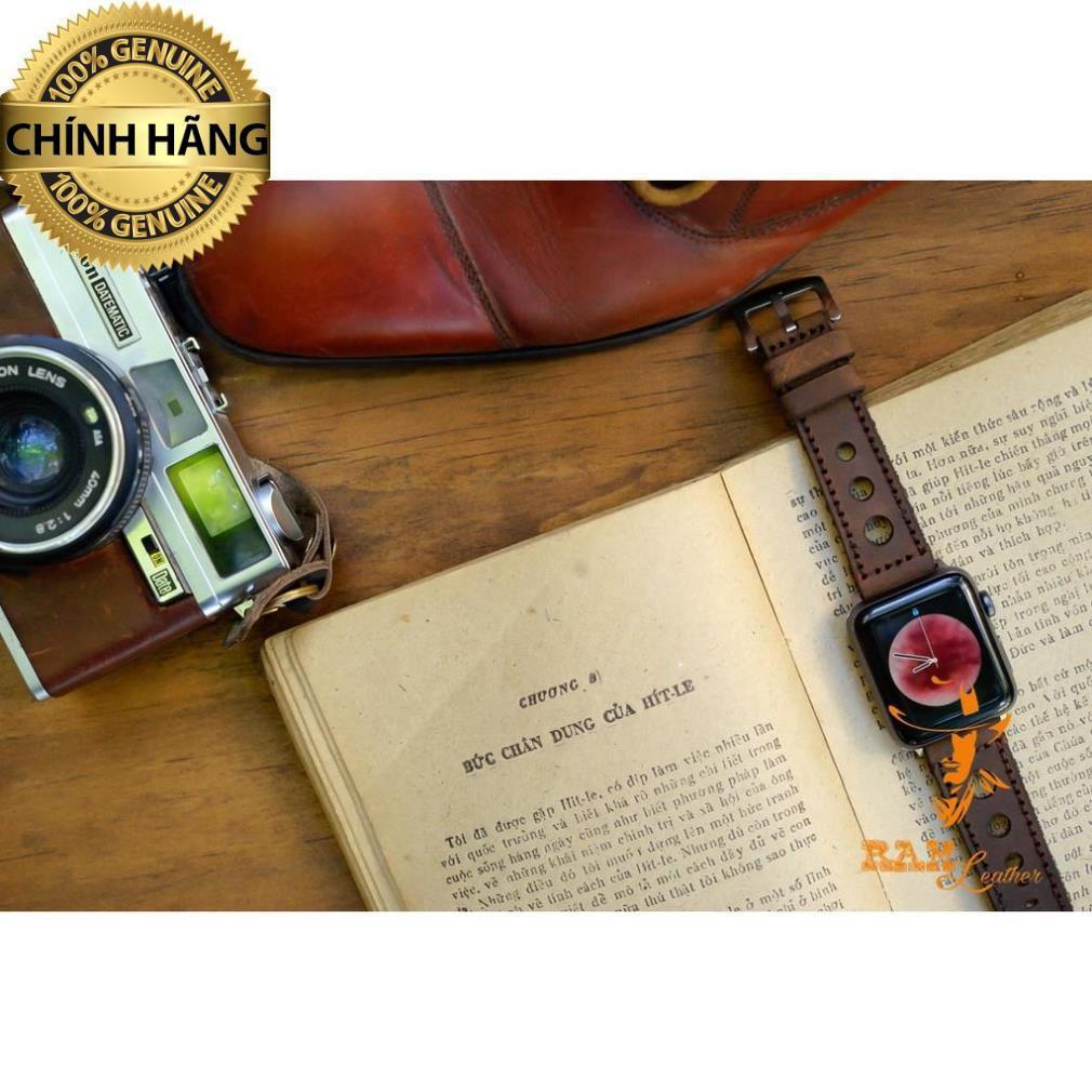 DÂY DA BÒ NÂU ĐẤT DÀNH CHO APPLE WATCH VỚI 3 LỖ RALLY THOÁNG KHÍ – RAM D1 CỰC CHẤT .