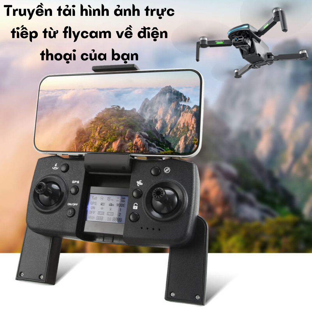 Flycam camera full HD siêu nét, Plycam M218 pro max tốt hơn Drone K998 Max có G.P.S pin trâu 3500 bay 30 phút - Hàng chính hãng