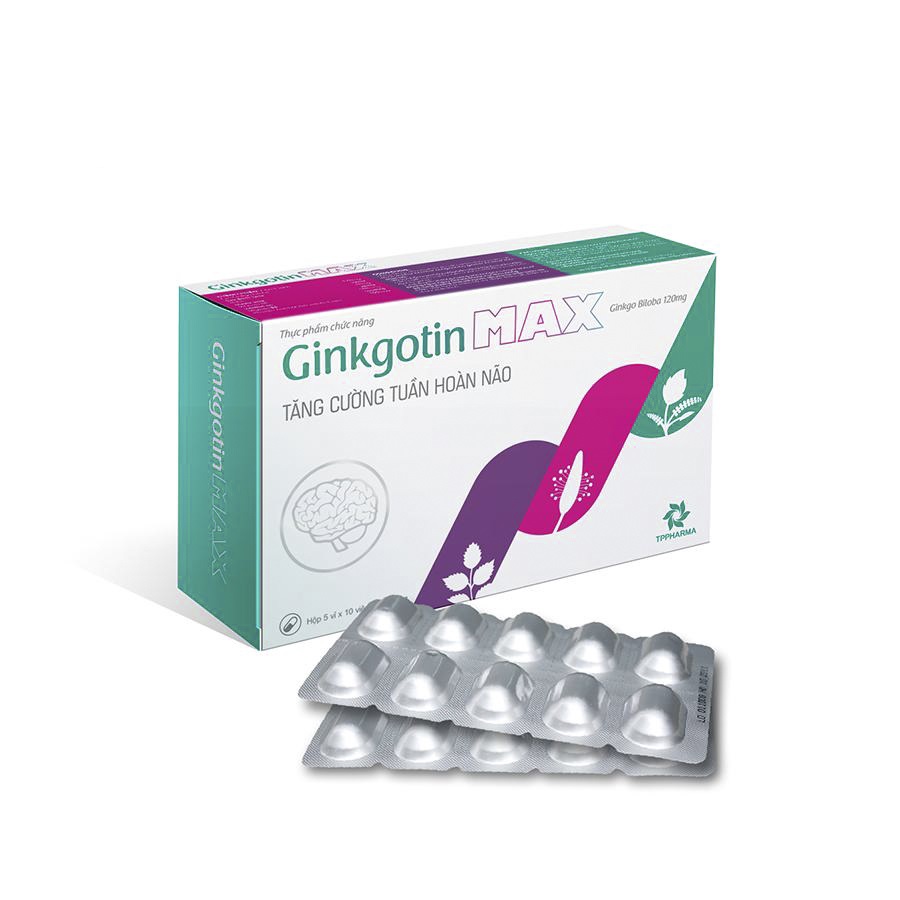 Ginkgotin Max - Tăng cường tuần hoàn não - Hộp 50 viên